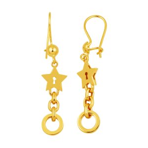 Creole Etoile Pendante 22 Carats Or Boucle d&rsquo;Oreille