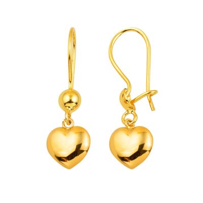 Cœur Sallantılı 22 Carats Or Boucle d'oreille