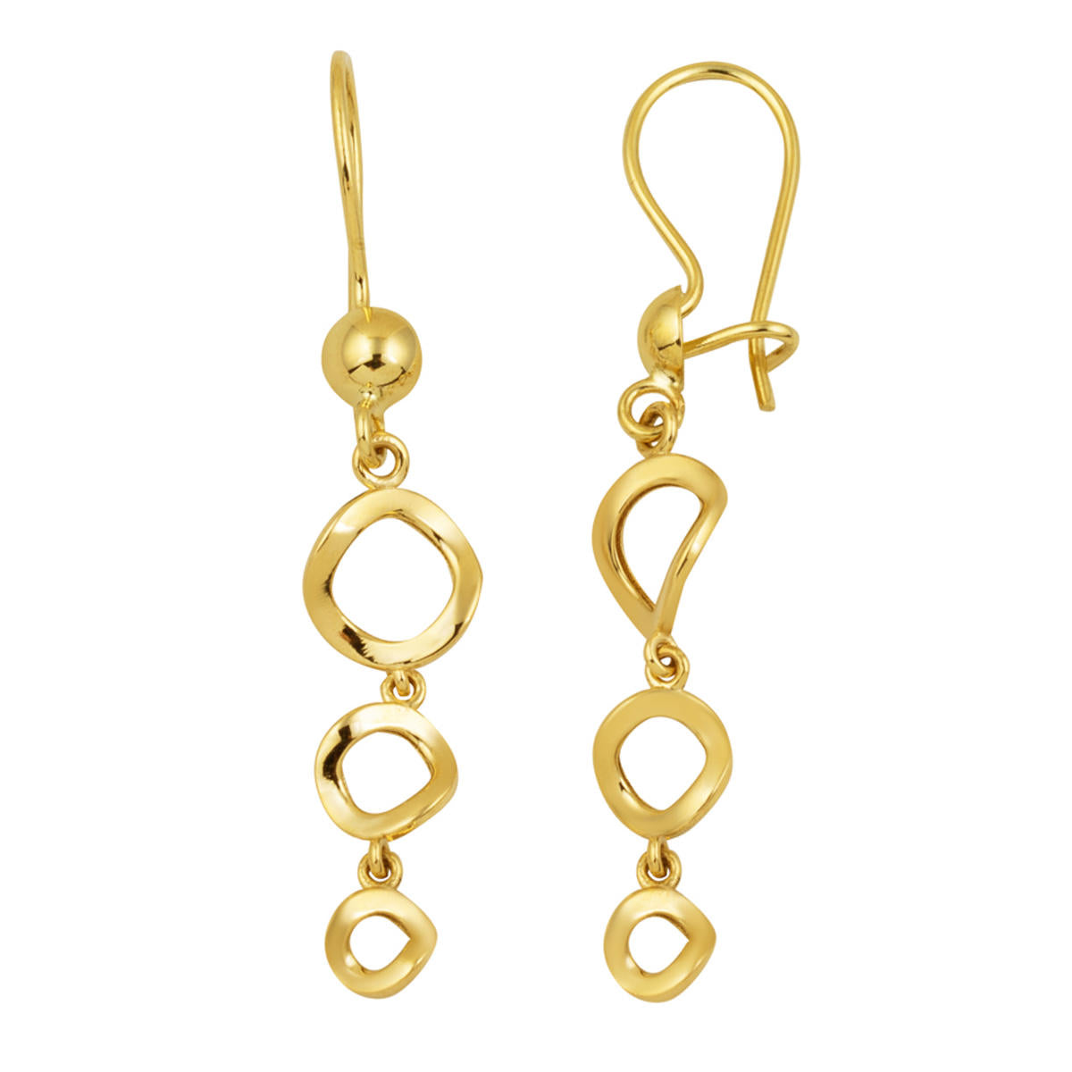 Tria Hoop Drop 14 Karat Women's Earring