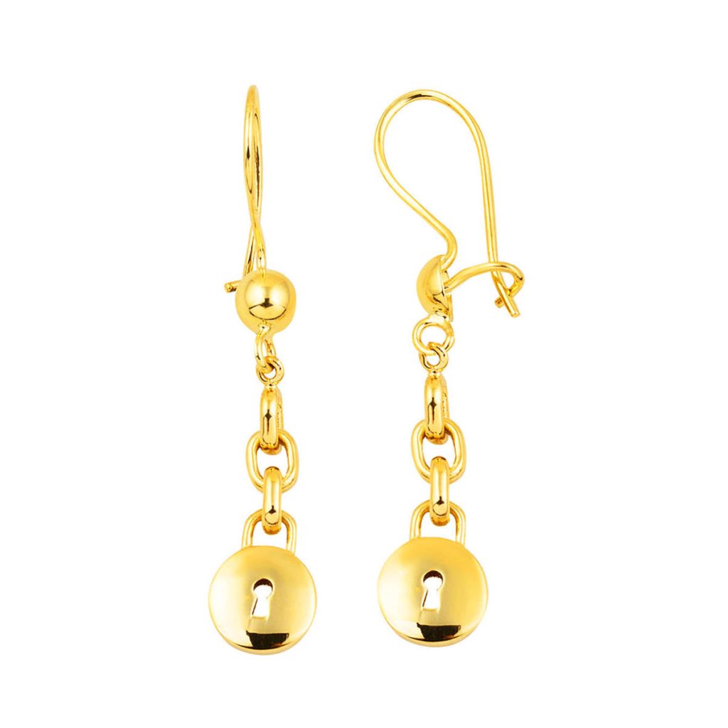 à Anneaux Kilit Pendante 22 Carats Or Boucle d&rsquo;Oreille