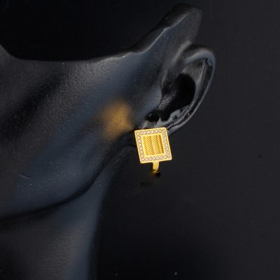 Kare avec Pierres 14 Carats Or Maille Boucle d'oreille - 14K - 3.06g - EZ Gold