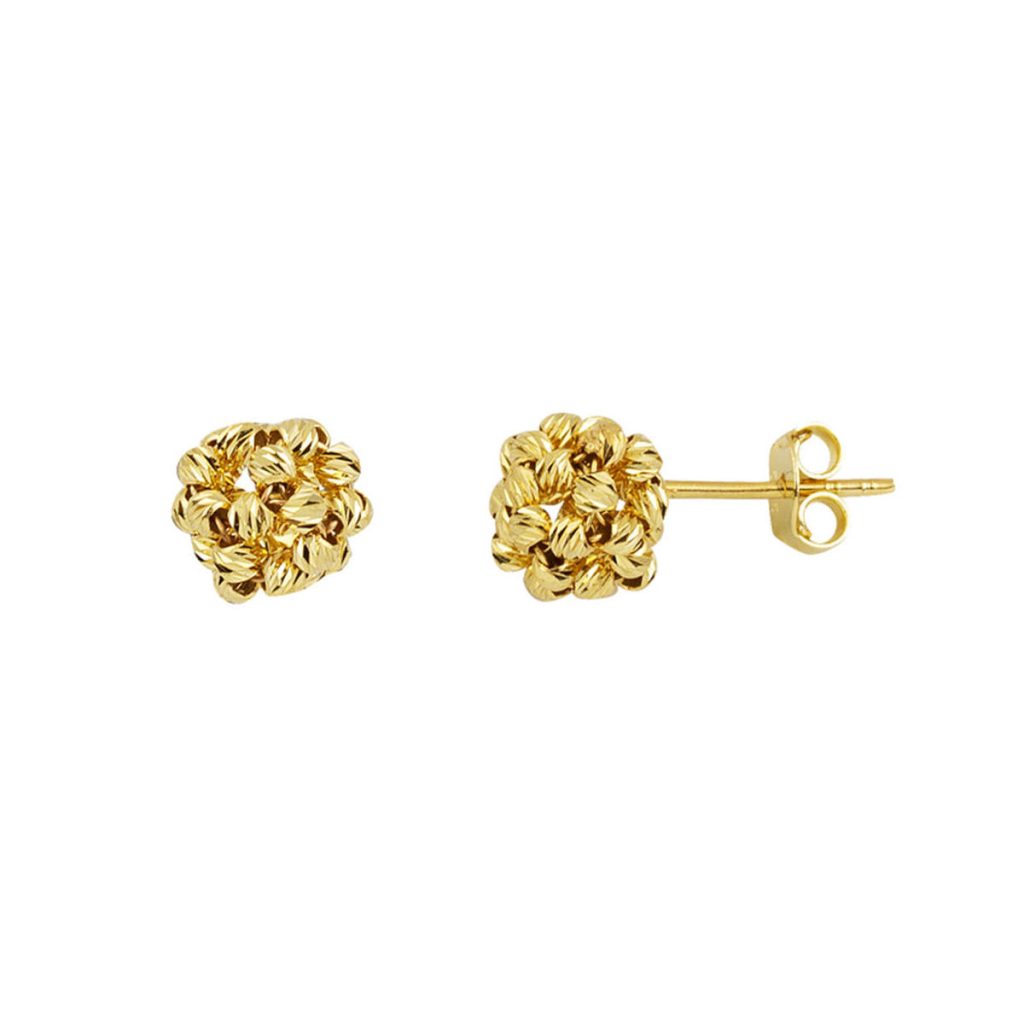 Ball Yellow Gold 14 Karat Top Earring