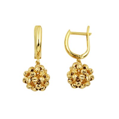 Ball Yumağı Drop 14 Karat Gold Earring