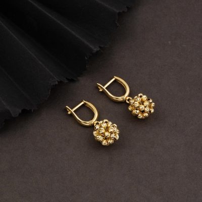 Doric Yumağı Sallantılı 14K Gold Earring - 14K - 4.72g - EZ Gold