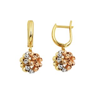 14 Carats Coloré Boules Pendante Or Boucle d&rsquo;Oreille