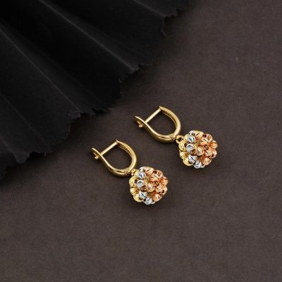 14 Carats Coloré Dorique Sallantı Or Boucle d'oreille - 14K - 4.07g - EZ Gold