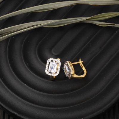 Classique Solitaire Baguette 14 Carats Or Boucle d'oreille - 14K - 4.36g - EZ Gold