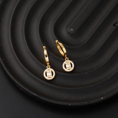 Sallantılı 14 Carats Or Baguette Boucle d'oreille - 14K - 2.63g - EZ Gold