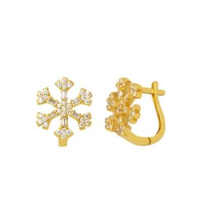 14K Baguette with Stones Kartanesi Gold Earring