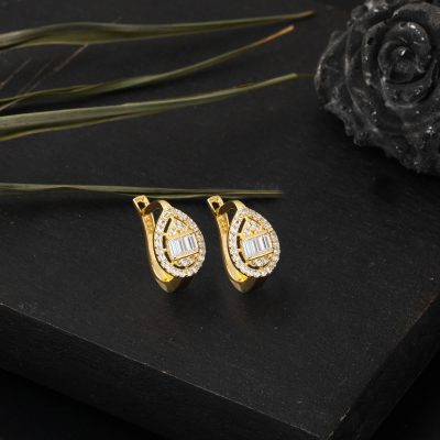 Drop Model Baguette 14K Gold Earring - 14K - 2.5g - EZ Gold