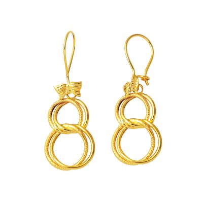 14K Samanyolu Kelebek Sallantılı Gold Earring