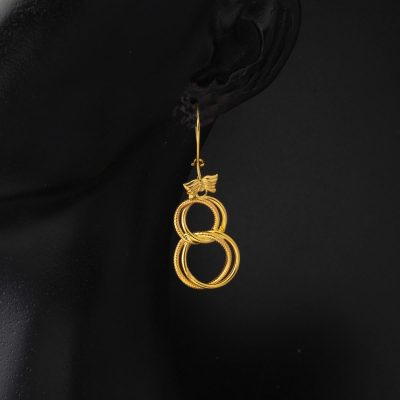 14K Samanyolu Kelebek Sallantılı Gold Earring - 14K - 3.43g - EZ Gold