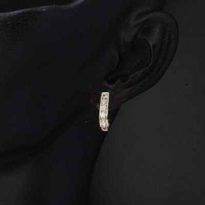 Beyaz with Stones Klipsli 14K Gold Çocuk Earringsi - 14K - 1.13g - EZ Gold