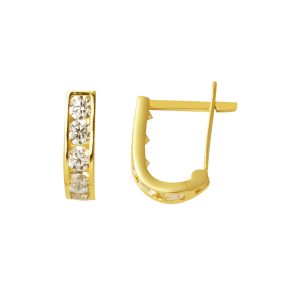 White with Stones 14 Karat Gold Kız Bebek Earringsi