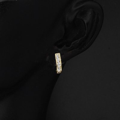 Beyaz with Stones 14K Gold Kız Bebek Earringsi - 14K - 0.93g - EZ Gold