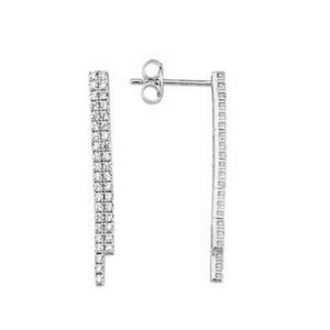 14 Carats 2 Rangs Filigrane Blanc Or Boucle d&rsquo;Oreille