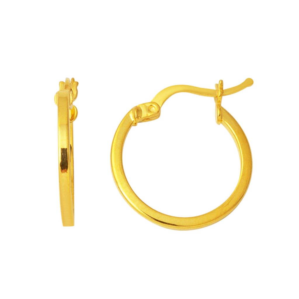 Classic 22 Karat 2 cm. Çaplı Hoop Gold Earring