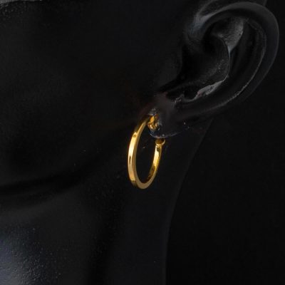 Klasik 22K 2 cm. Çaplı Hoop Gold Earring - 22K - 1.77g - EZ Gold