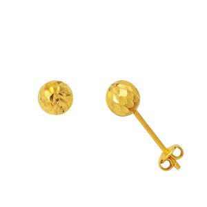 22 Carats Buzul Or Top Boucle d&rsquo;Oreille 6 mm.