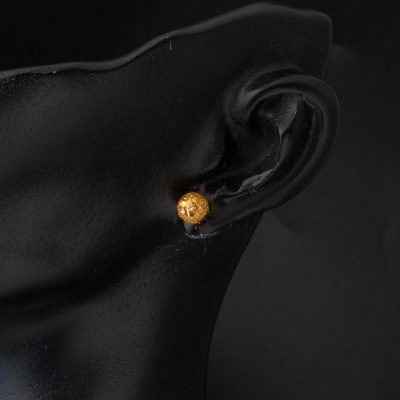 22K Star Kumlu Top Gold Earring 6 mm. - 22K - 1.48g - EZ Gold
