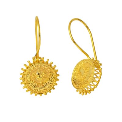 Tughra 14 Karat Sarkaç Gold Earring