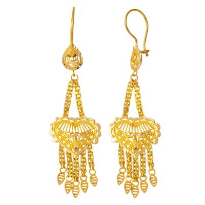 with Heart 14K Gold Hint Earring