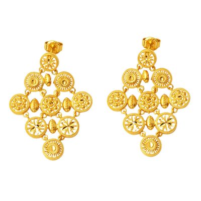 22 Karat Hint à Design Sarkaç Gold Earring