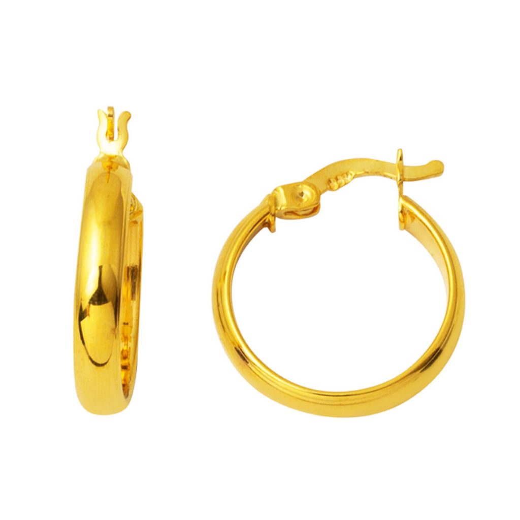 Hoop Gold Earring 3 cm. Çaplı 22 Karat Gold