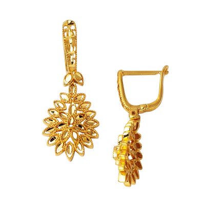 14 Carats Fleur de Vie Or Boucle d'oreille