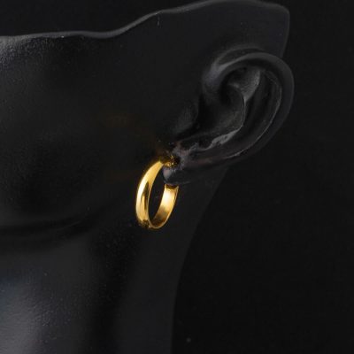 22K 2 cm. Çaplı Hoop Gold Earring - 22K - 2.08g - EZ Gold