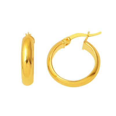 22 Carats Classique Or Créole Boucle d'oreille 2 cm. Çaplı