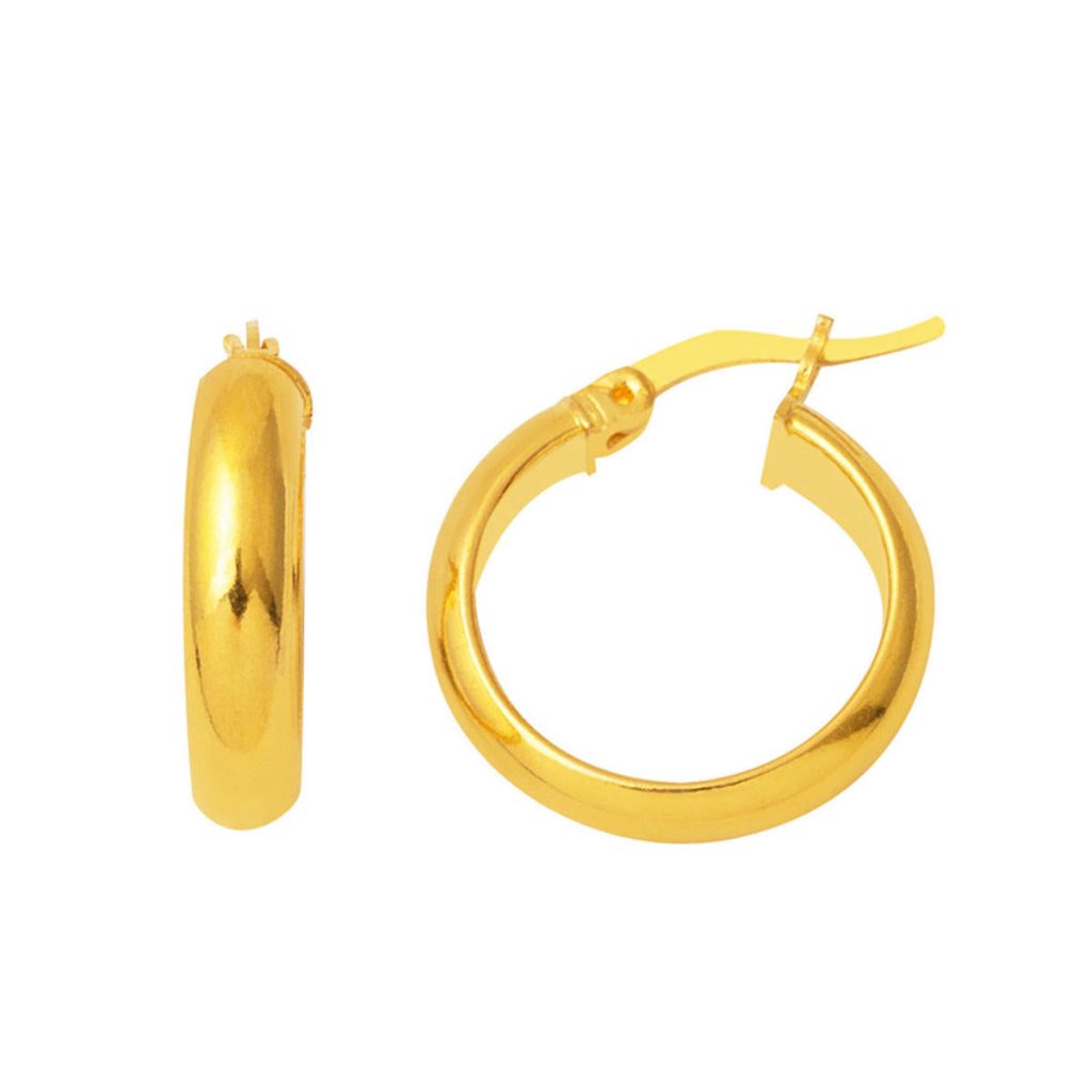 2.5 cm. Çaplı 22 Karat Classic Gold Hoop Earring