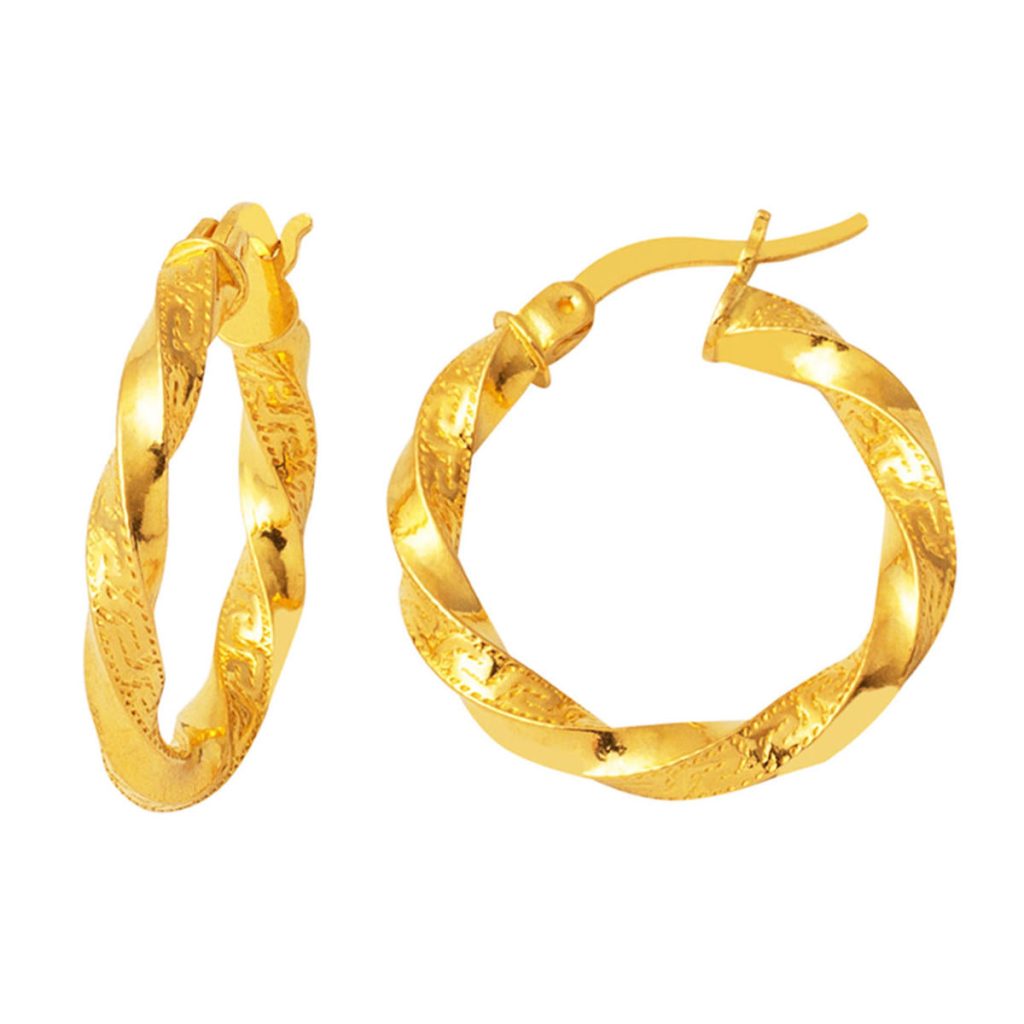 Versage 22 Carats Torsadé Creole Or Boucle d&rsquo;Oreille