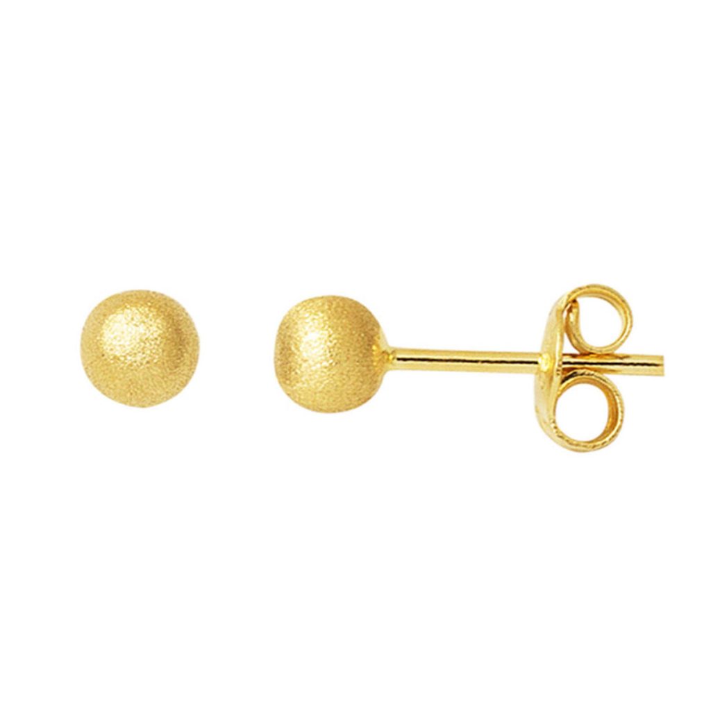 14 Carats Or Mat Top Boucle d&rsquo;Oreille 4 mm.