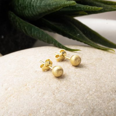 14K Gold Mat Top Earring 5 mm. - 14K - 0.89g - EZ Gold