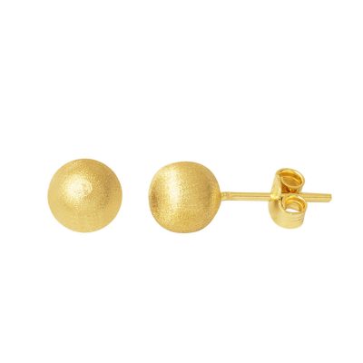 Mat 14K Gold Top Earring 7 mm.