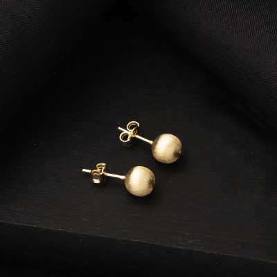 Mat 14K Gold Top Earring 7 mm. - 14K - 1.38g - EZ Gold