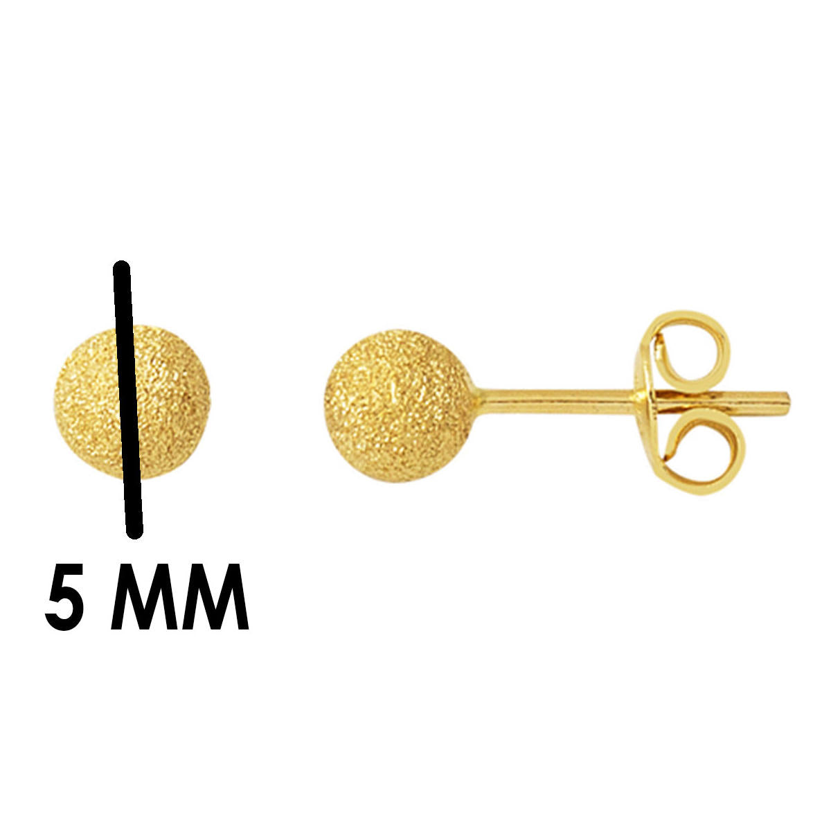 Kumlu Tasarım 14 Ayar Altın Top Küpe 5 mm. - Görsel 6