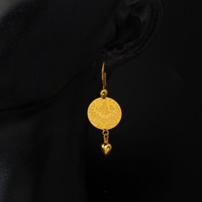 22K Quarter Reşat Goldlı Sarkaç Earring - 22K - 5.13g - EZ Gold