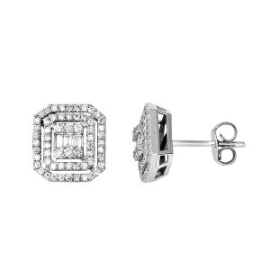 0,45 Carat Baguette avec Diamant Boucle d&rsquo;Oreille