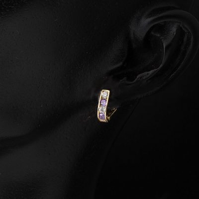 14K Gold Purple Çocuk Earringsi - 14K - 1.15g - EZ Gold