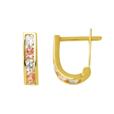 14K Gold Pink Bebek Earringsi