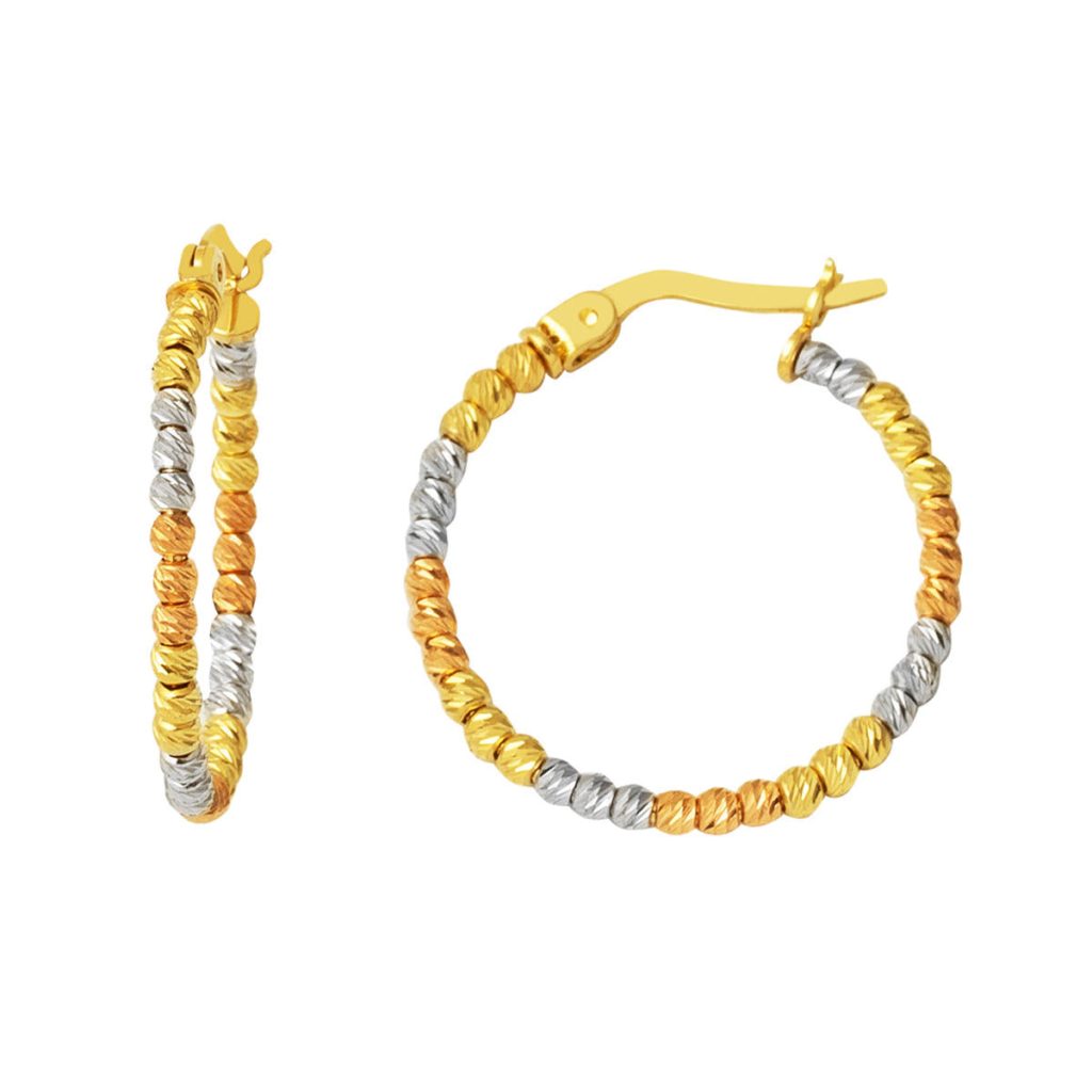 2,5 cm Çaplı 14 Karat Top Gold Hoop Earring
