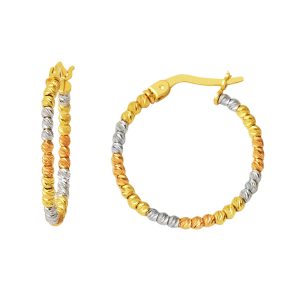 2,5 cm Çaplı 14 Karat Top Gold Hoop Earring