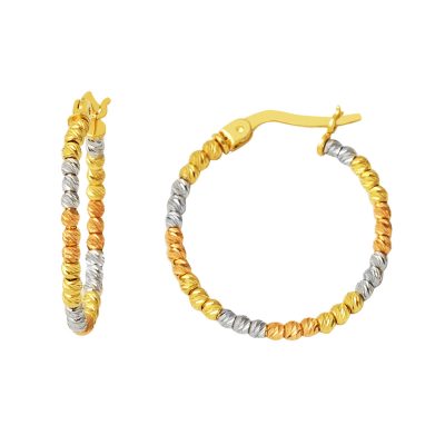 2,5 cm Çaplı 14K Top Goldlı Hoop Earring
