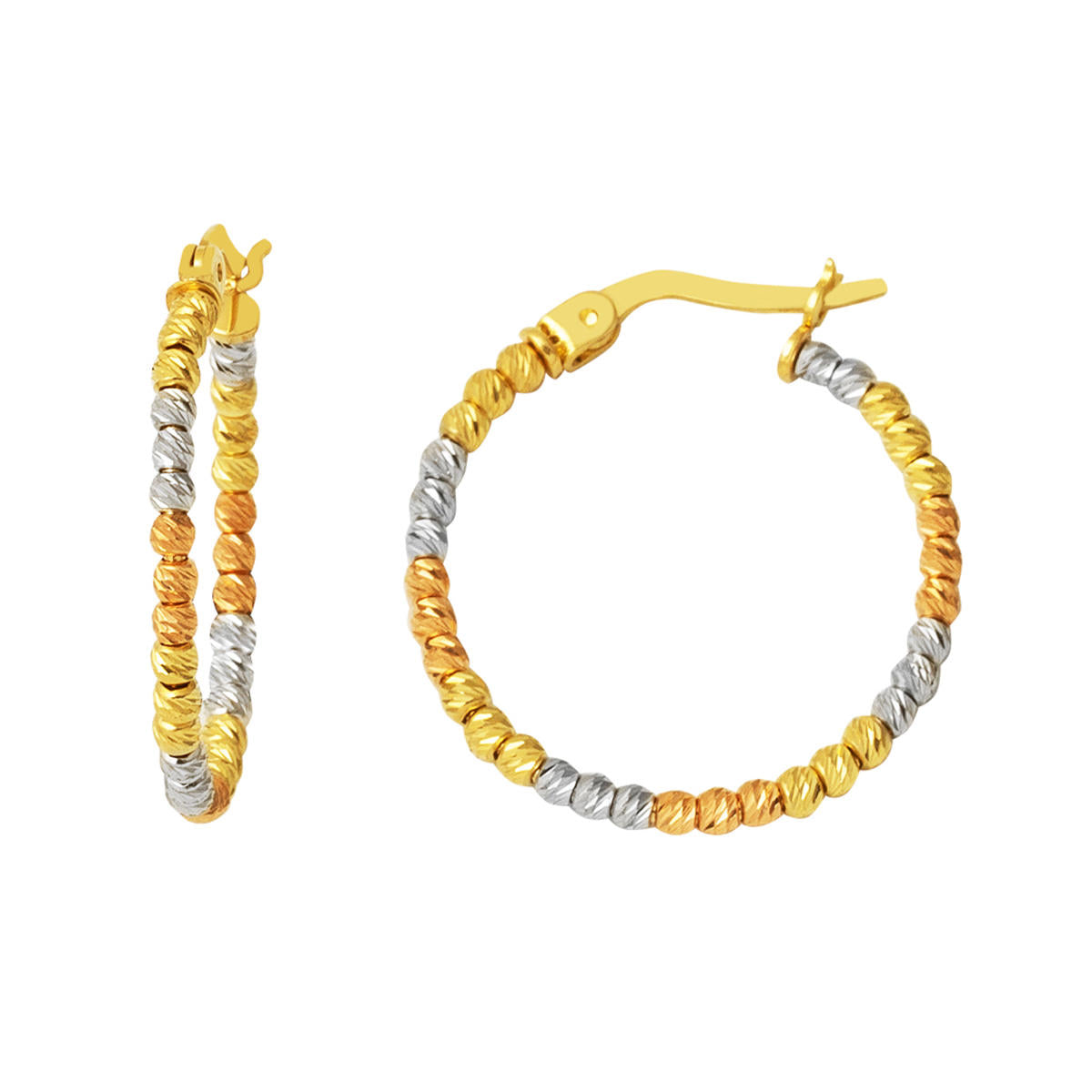 2,5 cm Çaplı 14 Karat Top Gold Hoop Earring