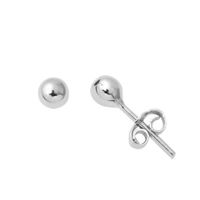 14K White Gold Top Earring 4 mm.