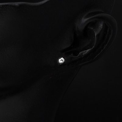 14K White Gold Top Earring 4 mm. - 14K - 0.67g - EZ Gold