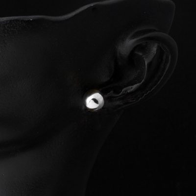 14 Carats Blanc Or Top Boucle d'oreille 7 mm. - 14K - 1.31g - EZ Gold