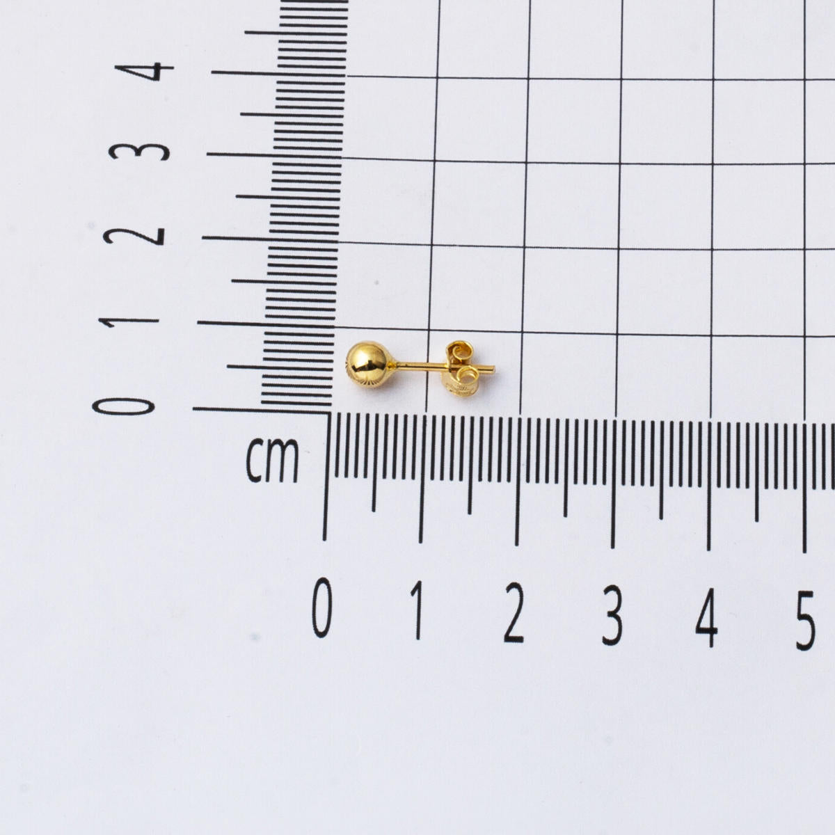 14 Ayar Altın Top Küpe 5 mm. - Görsel 6